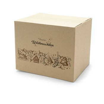 250x200x200 mm einwellige Kartons mit Weihnachtsmotiv