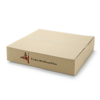 293x293x59 mm einwellige Kartons mit Weihnachtsmotiv