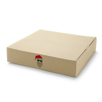 293x293x59 mm einwellige Kartons mit Weihnachtsmotiv