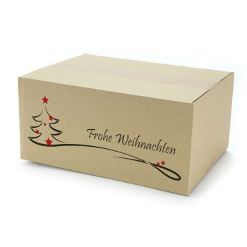 300x215x140 mm einwellige Kartons mit Weihnachtsmotiv