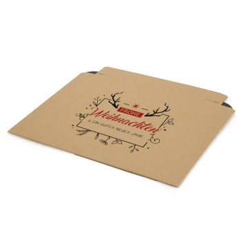 360x250x0-52 mm Versandtasche aus Wellpappe B4 quer mit Weihnachtsmotiv