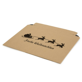 360x250x0-52 mm Versandtasche aus Wellpappe B4 quer mit Weihnachtsmotiv