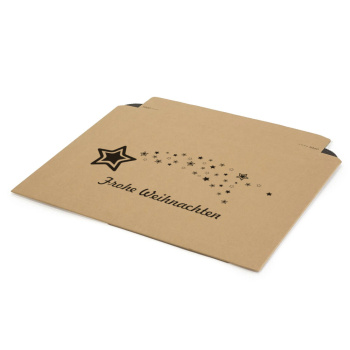 360x250x0-52 mm Versandtasche aus Wellpappe B4 quer mit Weihnachtsmotiv
