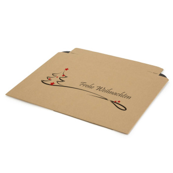 360x250x0-52 mm Versandtasche aus Wellpappe B4 quer mit Weihnachtsmotiv