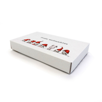 220x140x30 mm Maxibrief Karton, weiß mit Weihnachtsmotiv