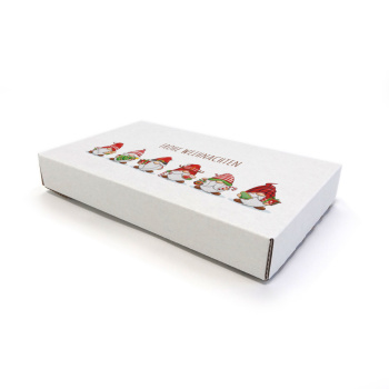 220x140x30 mm Maxibrief Karton, weiß mit Weihnachtsmotiv