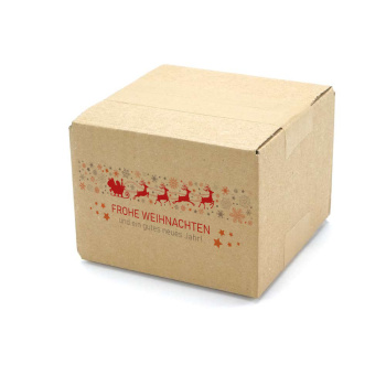 140x140x100 mm einwellige Kartons mit Weihnachtsmotiv