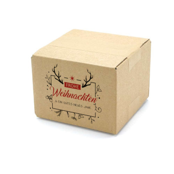 140x140x100 mm einwellige Kartons mit Weihnachtsmotiv