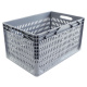 Euroboxen 600x400x320 mm grau, durchbrochen, Handgriffe offen