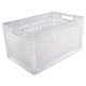 Euroboxen 600x400x320 mm transparent, durchbrochen, Handgriffe offen