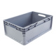 Euroboxen 600x400x220 mm grau, geschlossen, Handgriffe offen