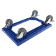 Rollwagen mit 2 Bremsen für Euroboxen 600x400 mm, blau, 4 Lenkrollen