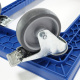 Rollwagen mit 2 Bremsen für Euroboxen 600x400 mm, blau, 4 Lenkrollen