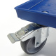 Rollwagen mit 2 Bremsen für Euroboxen 600x400 mm, blau, 4 Lenkrollen