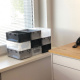 Euroboxen 300x200x120 mm transparent, geschlossen, Handgriffe geschlossen