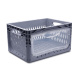 Euroboxen 400x300x220 mm grau durchbrochen mit Frontklappe, Handgriffe offen