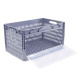 Euroboxen 600x400x320 mm grau durchbrochen mit Frontklappe, Handgriffe offen