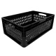 Euroboxen 600x400x220 mm schwarz durchbrochen, Handgriffe offen