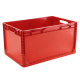 Euroboxen 600x400x320 mm rot geschlossen, Handgriffe offen