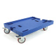 Rollwagen mit 2 Bremsen für Euroboxen 800x600 mm, blau, 2 Lenkrollen