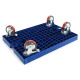 Rollwagen mit 2 Bremsen für Euroboxen 800x600 mm, blau, 2 Lenkrollen