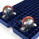 Rollwagen mit 2 Bremsen für Euroboxen 800x600 mm, blau, 2 Lenkrollen