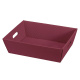 350x254x120 mm Präsentkorb viereckig Welle Bordeaux groß mit Griffen