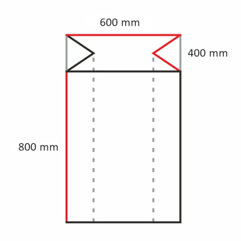 1000 HDPE Seitenfaltensäcke 600+400 x 800 mm, 10 my