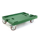 Rollwagen mit 2 Bremsen für Euroboxen 800x600 mm, grün, 2 Lenkrollen