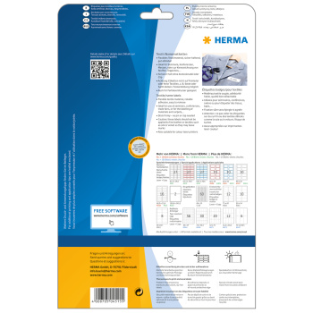 HERMA Namens-/Textiletiketten A4 weiß 88,9x33,8 mm ablösbar Acetatseide 320 St.
