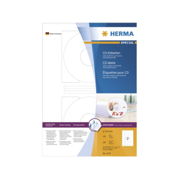 HERMA CD-Etiketten A4 weiß Ø 116 mm Papier...