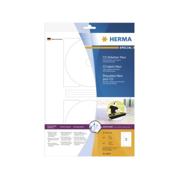 HERMA CD-Etiketten Maxi A4 weiß Ø 116 mm...