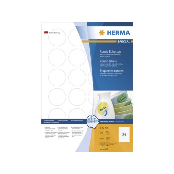 HERMA Etiketten A4 weiß Ø 40 mm rund...